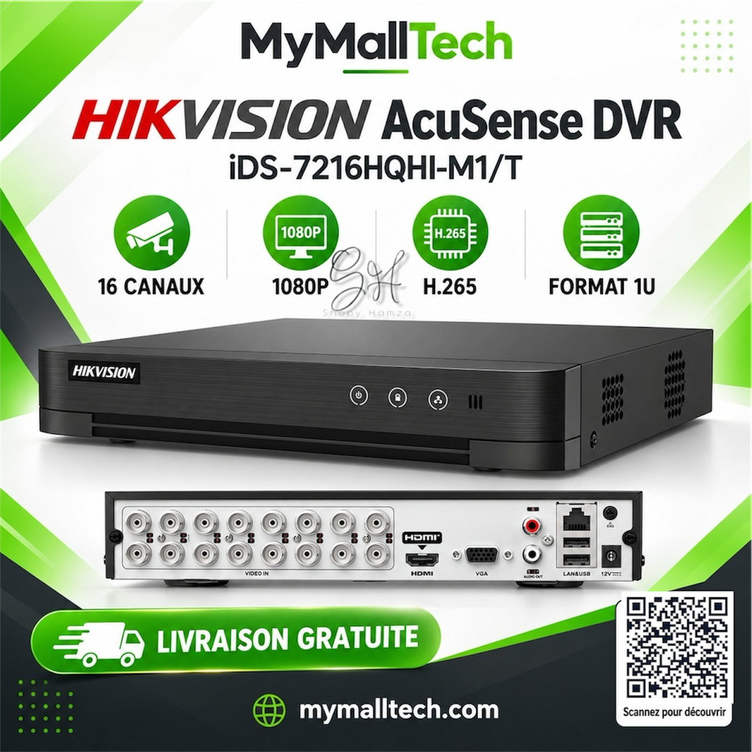 Hikvision DVR AcuSense 16 canaux 1080p H.265